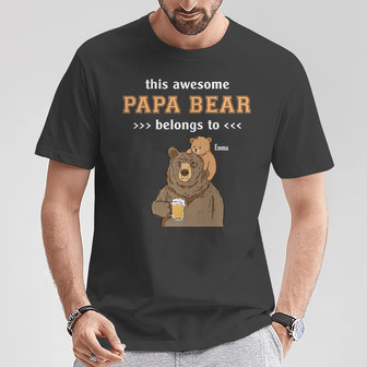 Personalized Dad Papa Bear T Shirt - Thegiftio UK
