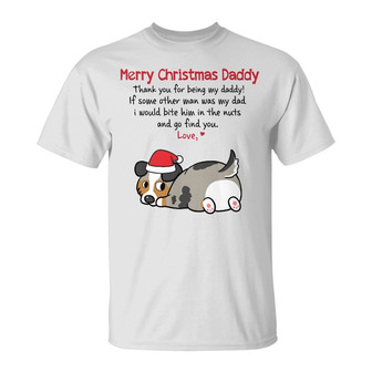 Personalized Dear Dog Dad Christmas T Shirt - Thegiftio UK