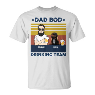 Personalized Dog Dad Grandpa Drinking Team T Shirt - Thegiftio UK