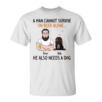 Personalized Dog Dad Grandpa T Shirt - Thegiftio UK