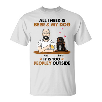Personalized Dog Dad Too Peopley T Shirt - Thegiftio UK