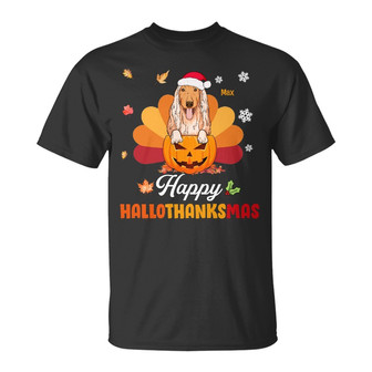 Personalized Dog HalloThanksMas Fall Halloween T Shirt - Thegiftio UK
