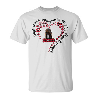 Personalized Dog Leaves Paw Prints T Shirt - Thegiftio UK