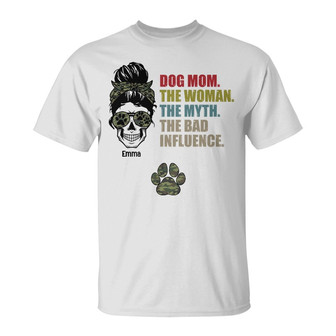 Personalized Dog Mom Bad Influence T Shirt - Thegiftio UK
