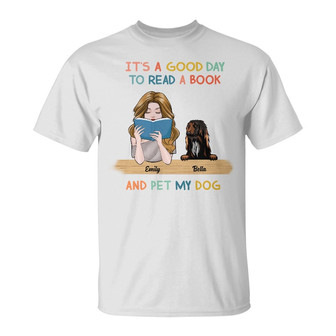 Personalized Dog Mom Book Reading T Shirt - Thegiftio UK