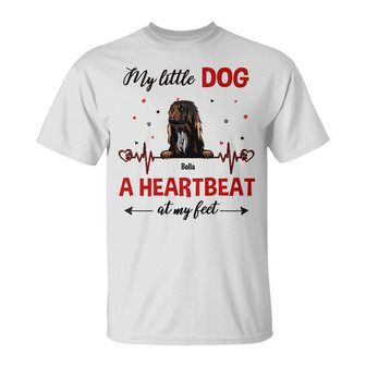 Personalized Dog My Heartbeat At My Feet T Shirt - Thegiftio UK