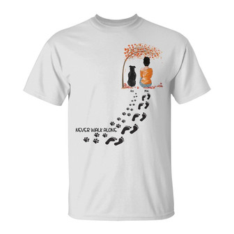 Personalized Dog Never Walk Alone Fall Halloween T Shirt - Thegiftio UK
