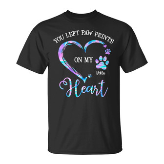 Personalized Dog Paw Prints On My Heart T Shirt - Thegiftio UK