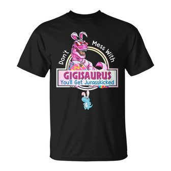 Personalized Easter Mom Grandma Gifts, Easter Mom Grandma Dinosaur T Shirt - Thegiftio UK