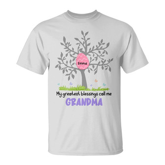 Personalized Easter Mom Grandma Gifts, Greatest Blessings Call Me Grandma T Shirt - Thegiftio UK
