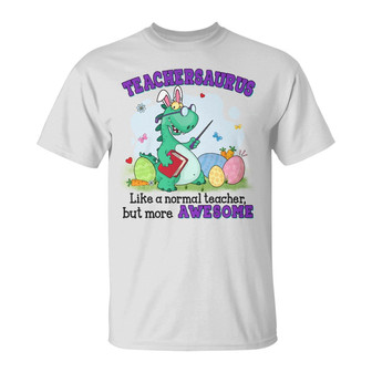 Personalized Easter Teacher Dinosaur T Shirt - Thegiftio UK