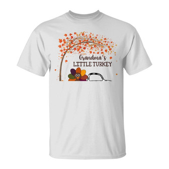 Personalized Fall Grandma Little Turkeys T Shirt - Thegiftio UK