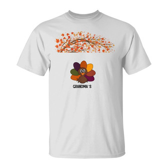 Personalized Fall Grandma Little Turkeys T Shirt - Thegiftio UK