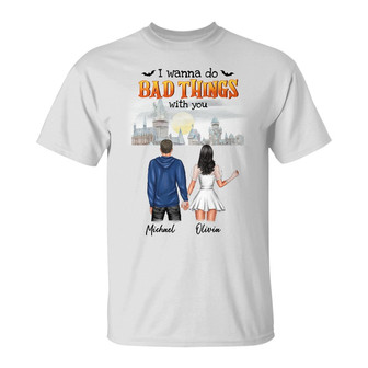 Personalized Fall Halloween Couple T Shirt - Thegiftio UK