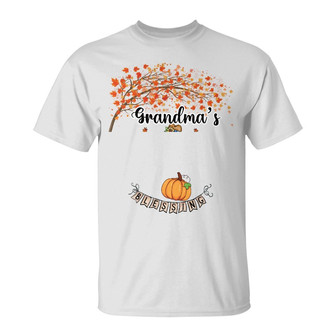 Personalized Fall Halloween Grandma Blessings T Shirt - Thegiftio UK