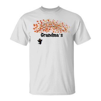 Personalized Fall Halloween Grandma Bootiful Crew T Shirt - Thegiftio UK