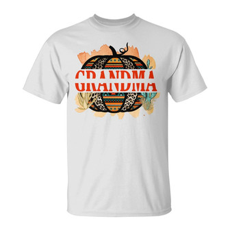 Personalized Fall Halloween Grandma Pumpkin T Shirt - Thegiftio UK