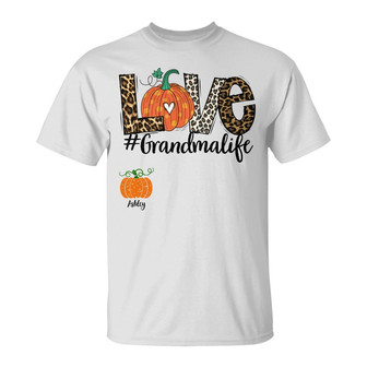 Personalized Fall Halloween Mom Grandma T Shirt - Thegiftio UK