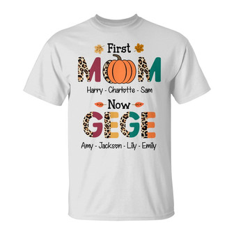 Personalized Fall Halloween Mom Grandma T Shirt - Thegiftio UK