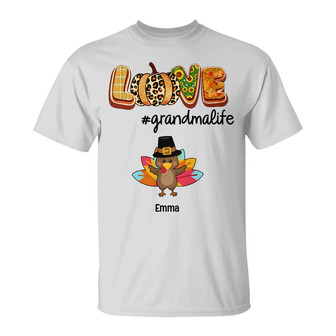 Personalized Fall Halloween Turkey Mom Grandma T Shirt - Thegiftio UK