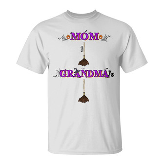 Personalized Fall Halloween Witch Broom Mom Grandma T Shirt - Thegiftio UK