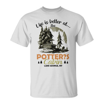 Personalized Family At The Cabin White T Shirt - Thegiftio UK