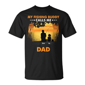 Personalized Fishing Dad Grandpa Buddies T Shirt - Thegiftio UK
