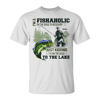 Personalized Fishing Fishaholic T Shirt - Thegiftio UK