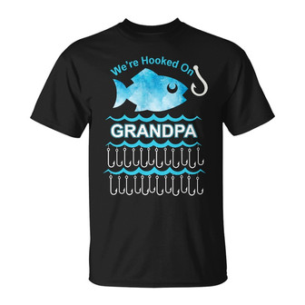 Personalized Fishing Hooked Grandpa T Shirt - Thegiftio UK