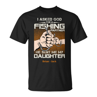 Personalized Fishing Partner Dad Grandpa T Shirt - Thegiftio UK