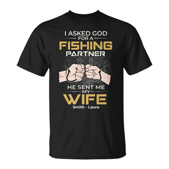 Personalized Fishing Partner Dad Grandpa T Shirt - Thegiftio UK