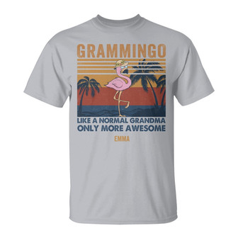 Personalized Flamingo Grandma White T Shirt - Thegiftio UK