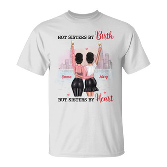 Personalized Friends Sisters By Heart T Shirt - Thegiftio UK