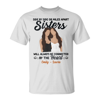 Personalized Friends Sisters By Heart T Shirt - Thegiftio UK