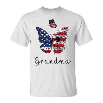 Personalized Grandma American Butterfly T Shirt - Thegiftio UK