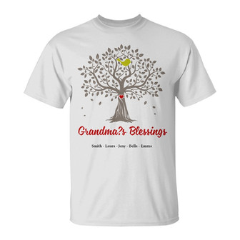 Personalized Grandma Blessing Tree T Shirt - Thegiftio UK
