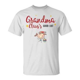 Personalized Grandma Claus Good List Christmas T Shirt - Thegiftio UK