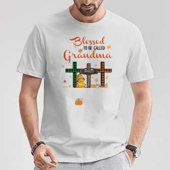 Personalized Grandma Fall Halloween Blessed T Shirt - Thegiftio UK