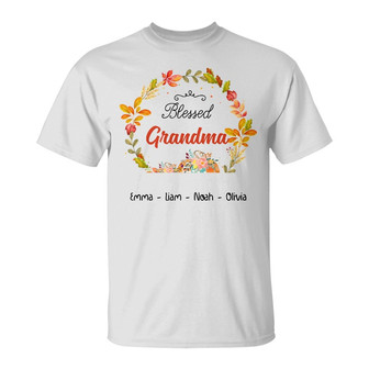 Personalized Grandma Fall Halloween T Shirt - Thegiftio UK