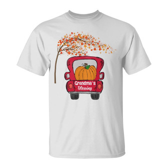 Personalized Grandma Little Pumpkin Fall Halloween T Shirt - Thegiftio UK