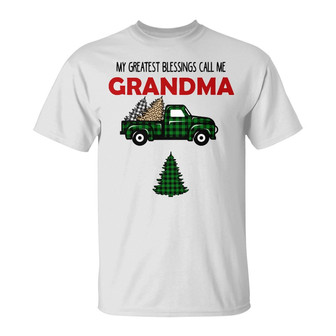 Personalized Grandma Red Truck Christmas Tree T Shirt - Thegiftio UK