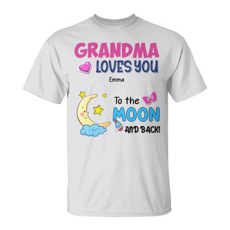 Personalized Grandma To The Moon And Back White T Shirt - Thegiftio UK