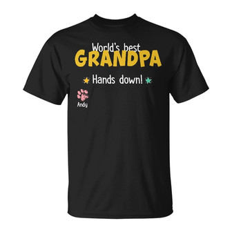 Personalized Grandpa Dad Hands Down T Shirt - Thegiftio UK