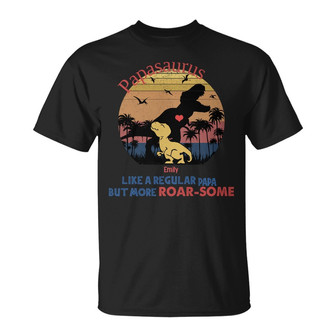 Personalized Grandpa Roarsome Dinosaur T Shirt - Thegiftio UK