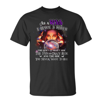 Personalized Halloween Witch Three Sides T Shirt - Thegiftio UK