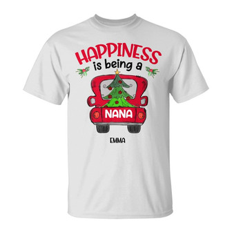 Personalized Happiness Grandma Christmas T Shirt - Thegiftio UK