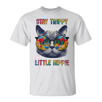 Personalized Hippie Cat White T Shirt - Thegiftio UK