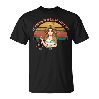 Personalized Hippie Girl With Dog T Shirt - Thegiftio UK