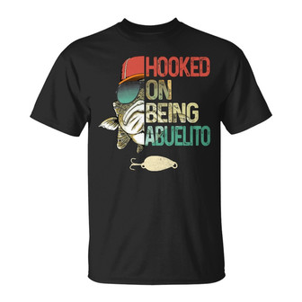Personalized Hooked On Being Grandpa Papa Fishing T Shirt - Thegiftio UK