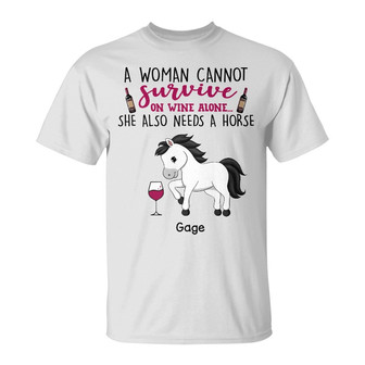 Personalized Horse Wine Women T Shirt - Thegiftio UK